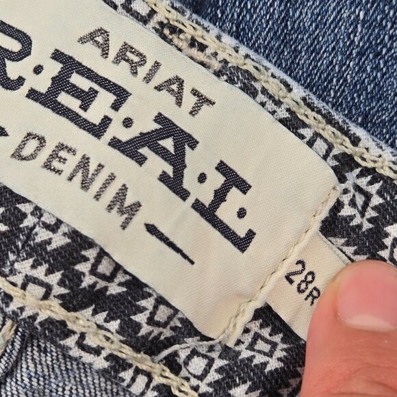 Ariat Real Jeans Womens 28x31 R Bootcut Raw Hem Distressed Low Rise Capitola - Picture 12 of 14